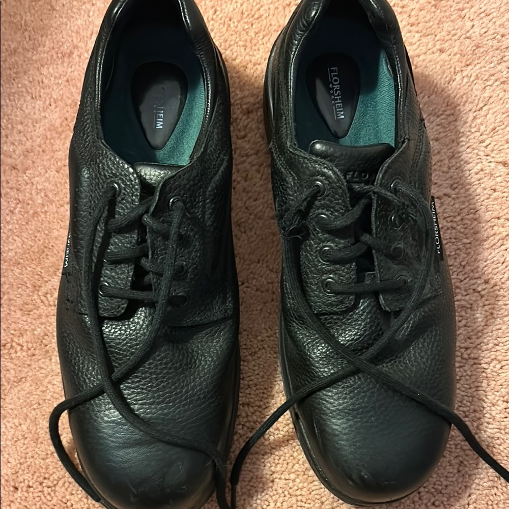 Florsheim Black Leather Steel Toe Men’s Shoes